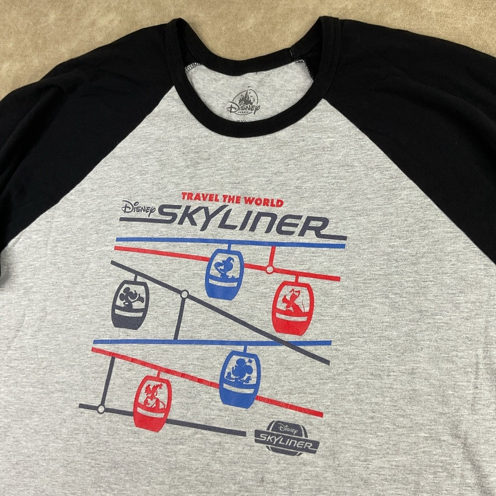 Disney Parks Skyliner Transportation Raglan Short Sleeve T-Shirt Unisex 2XL